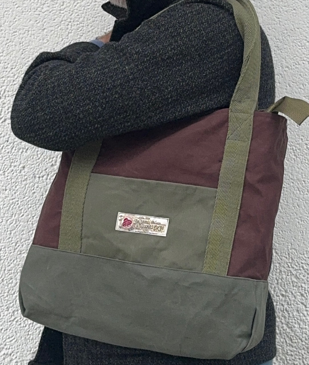 Hos Green Harris Tweed Bag