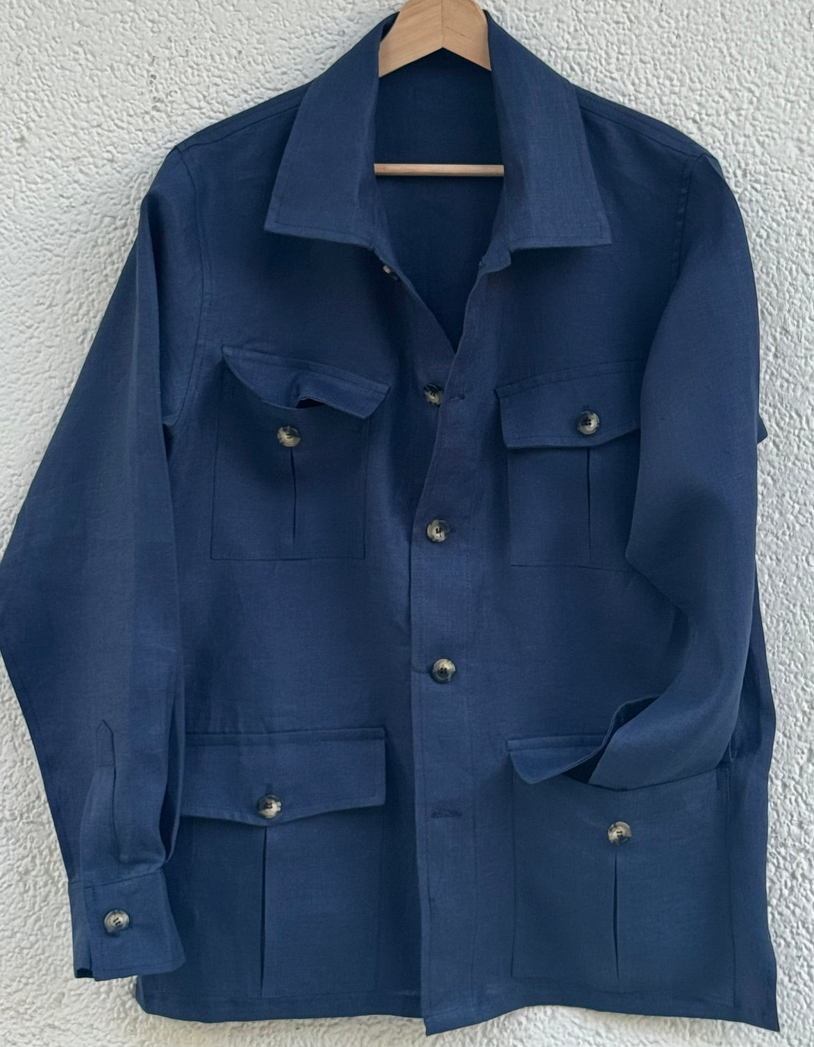 Mumbai Linen Indigo Overshirt