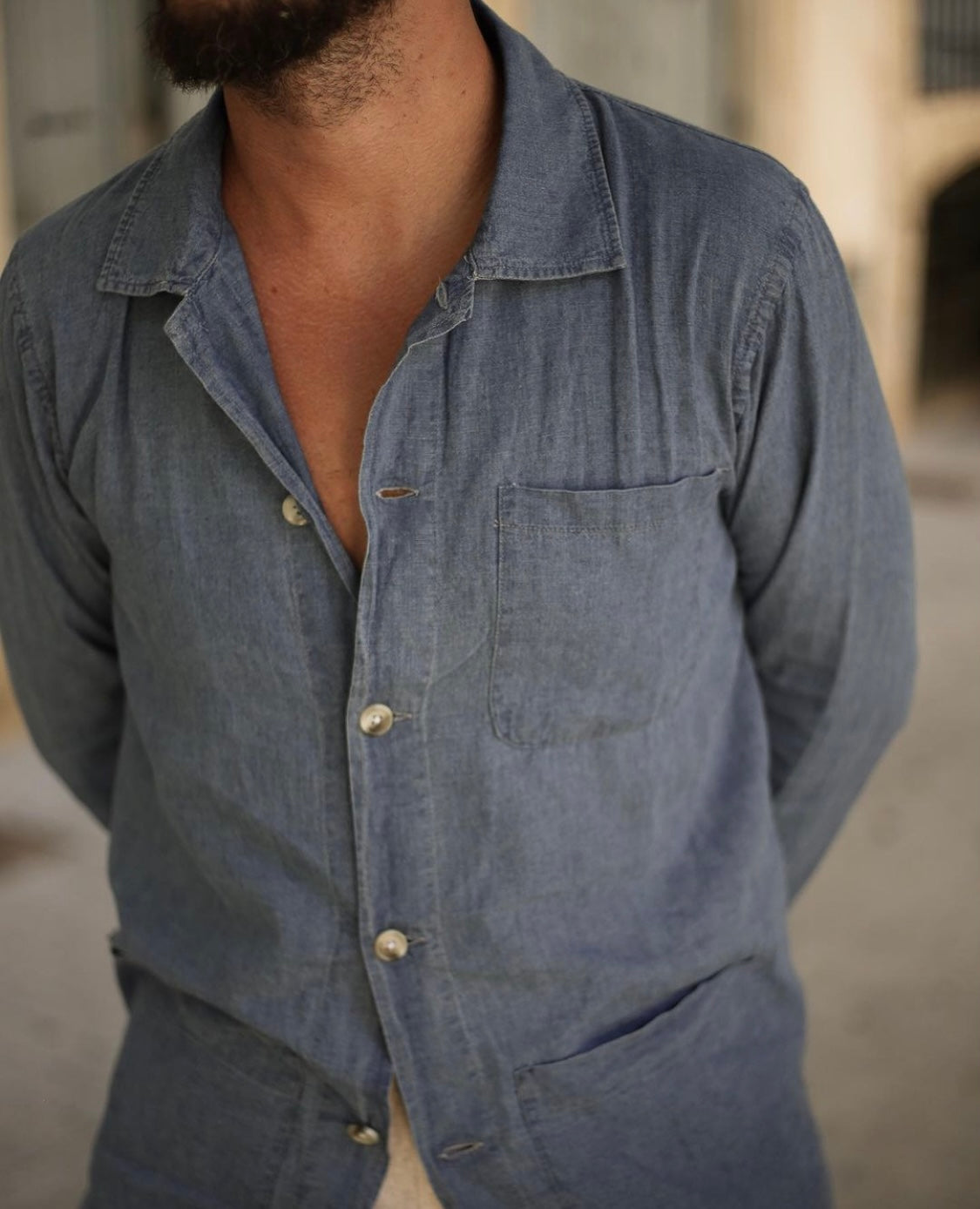 Wasabi Denim Linen Shirt