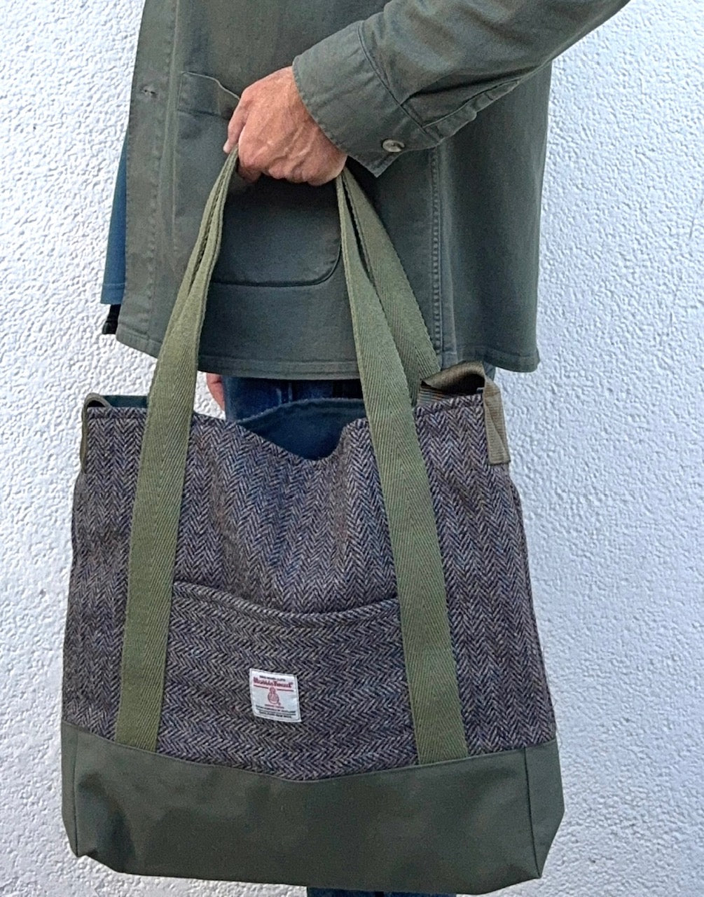 He Ecru Harris Tweed Bag