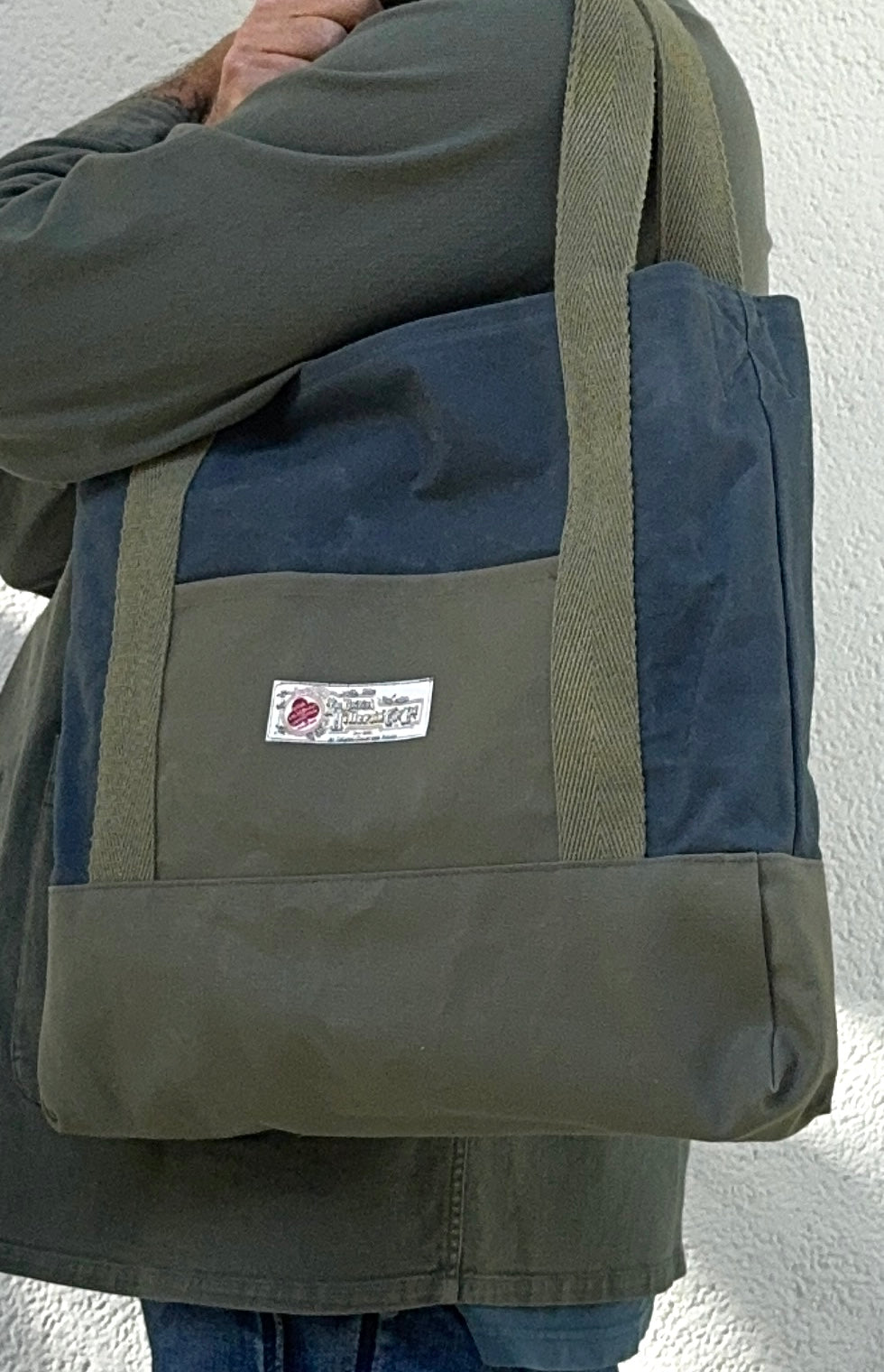 He Ecru Harris Tweed Bag