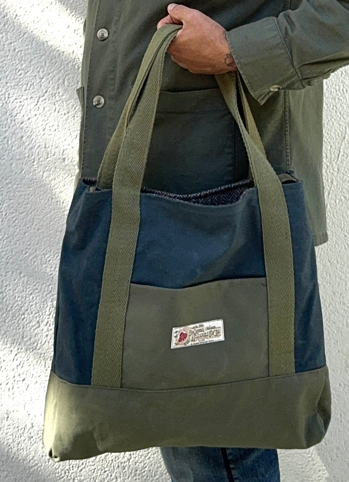 He Ecru Harris Tweed Bag