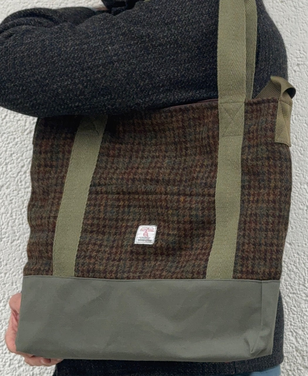 Hos Green Harris Tweed Bag