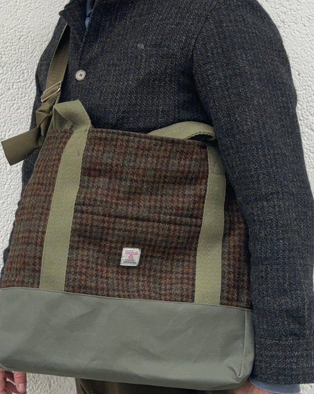 Hos Green Harris Tweed Bag