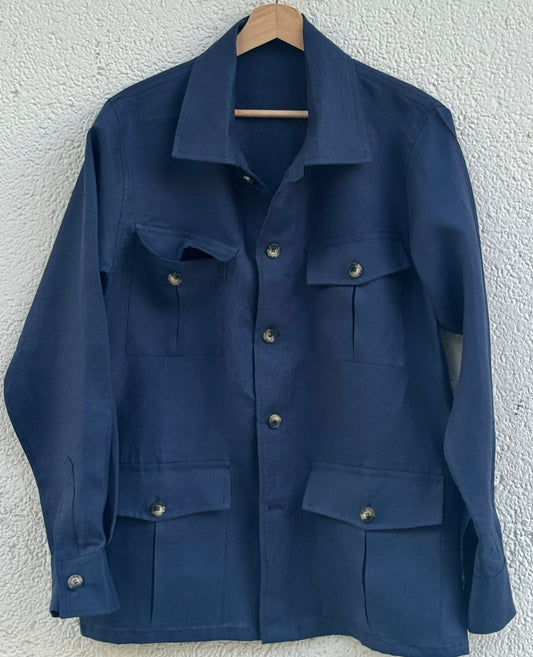 Mumbai Linen Indigo Overshirt