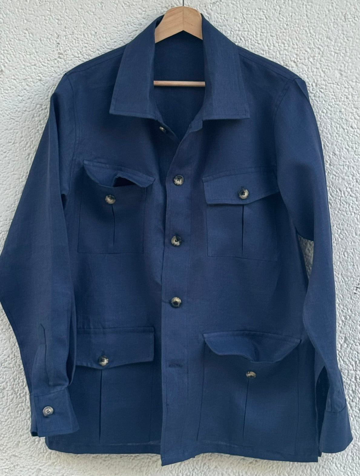 Mumbai Linen Indigo Overshirt