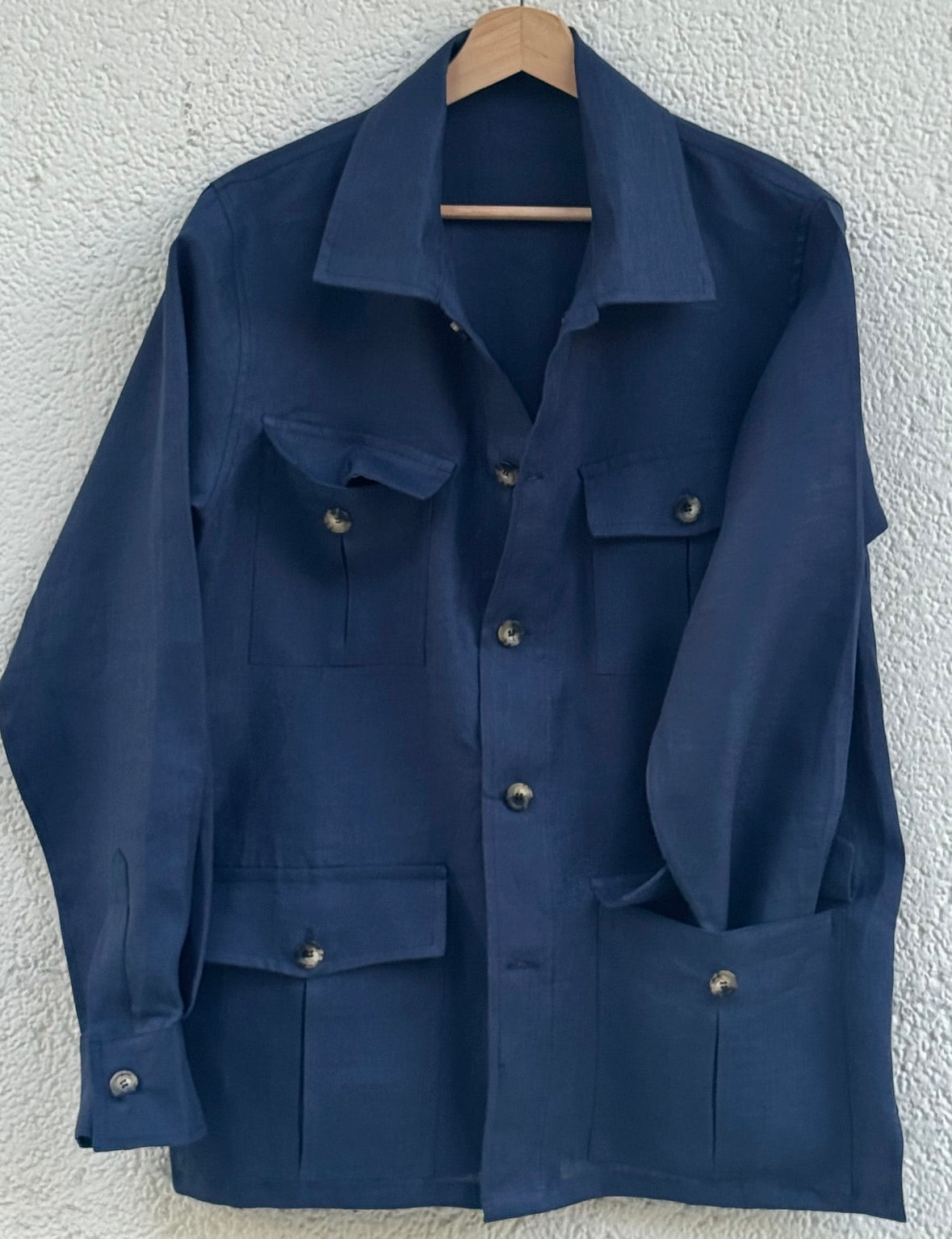 Mumbai Linen Indigo Overshirt