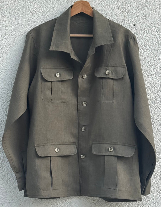 Java Linen Khaki Overshirt