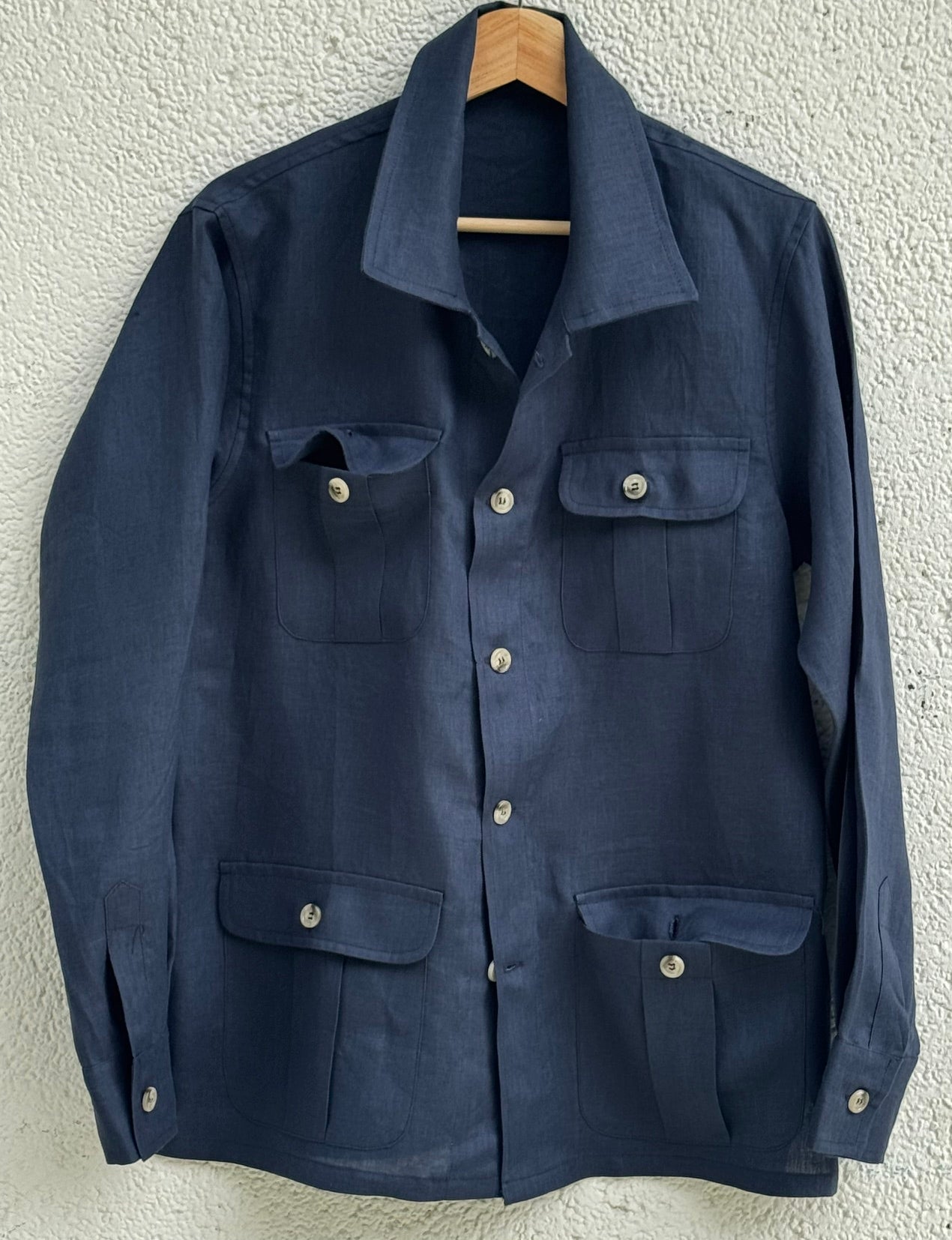 Java Linen Navy Overshirt