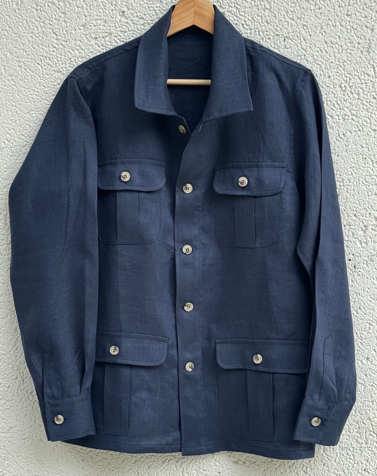 Java Linen Navy Overshirt