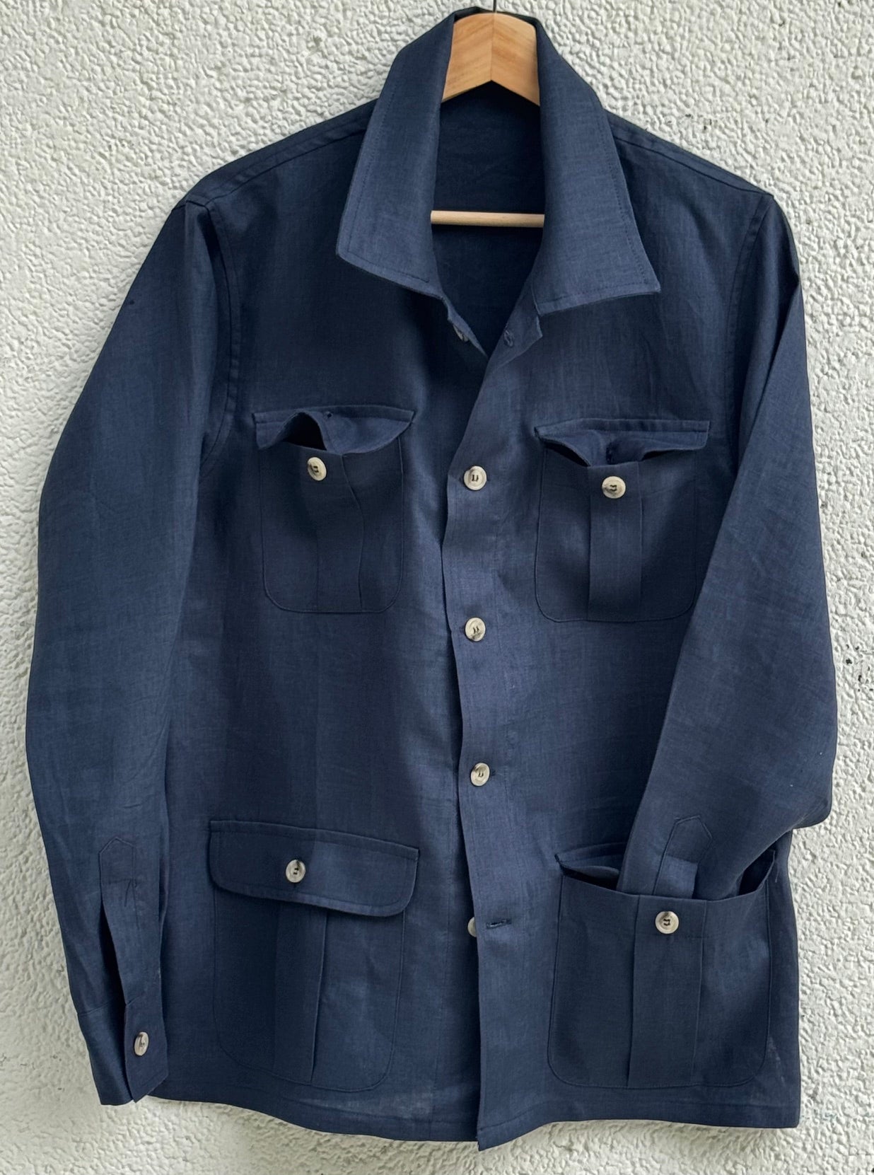 Java Linen Navy Overshirt