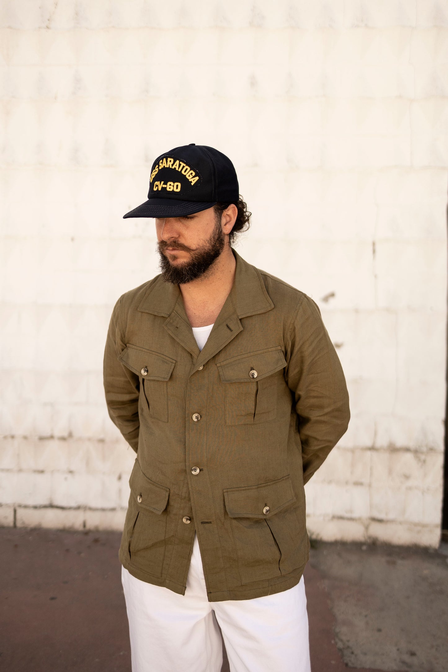 Mumbai Linen Olive Overshirt