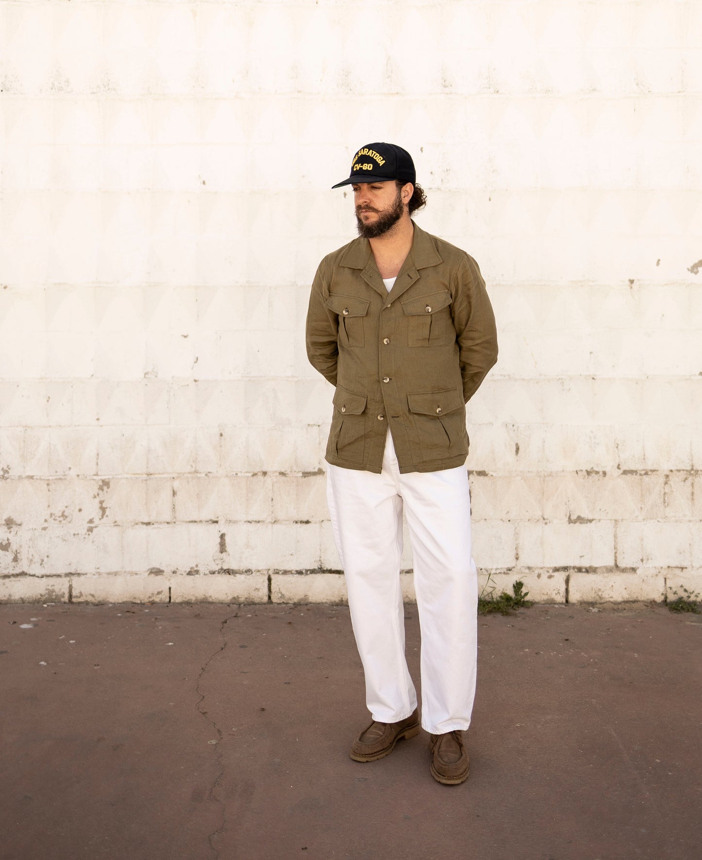 Mumbai Linen Olive Overshirt