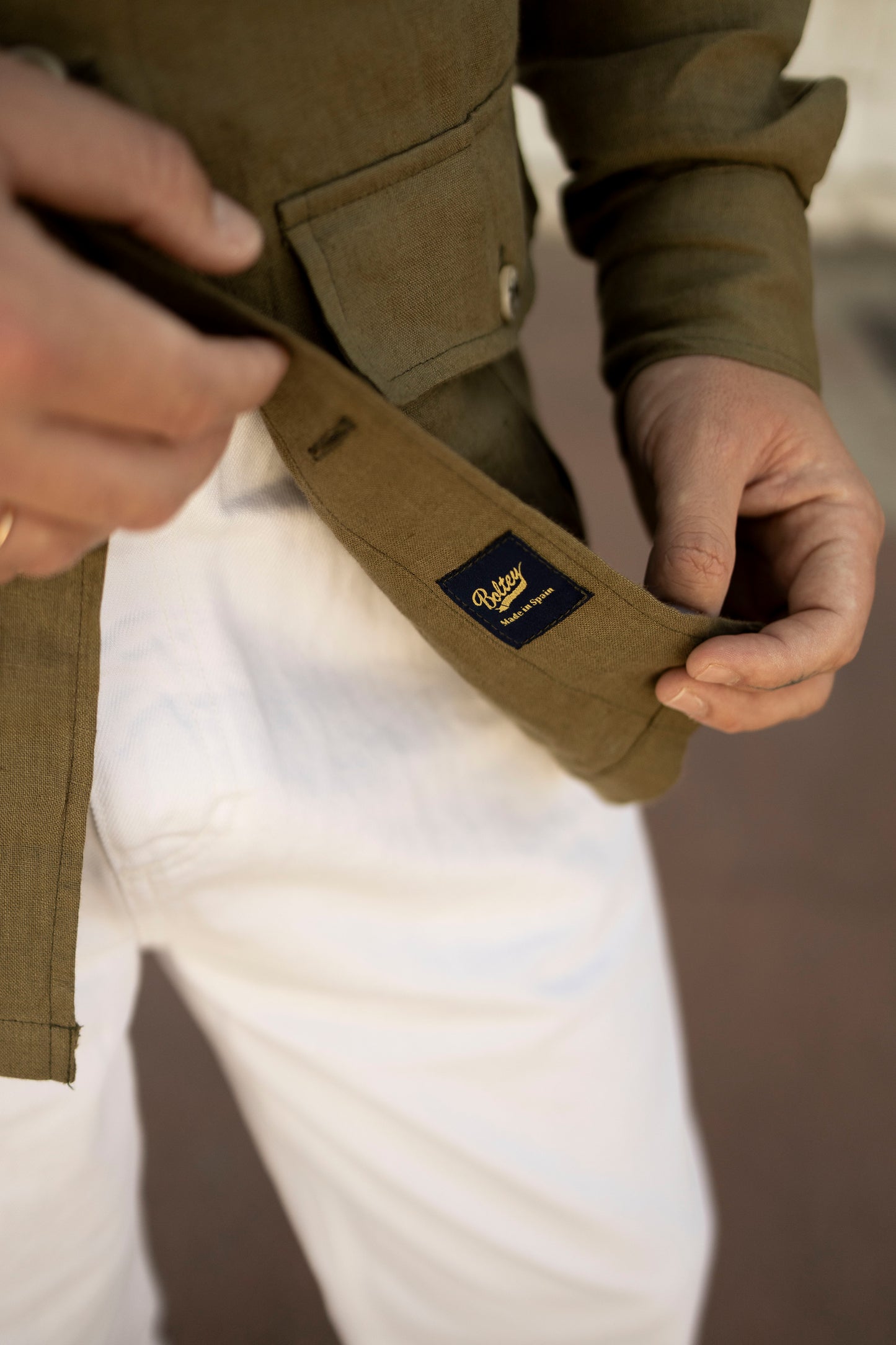 Mumbai Linen Olive Overshirt