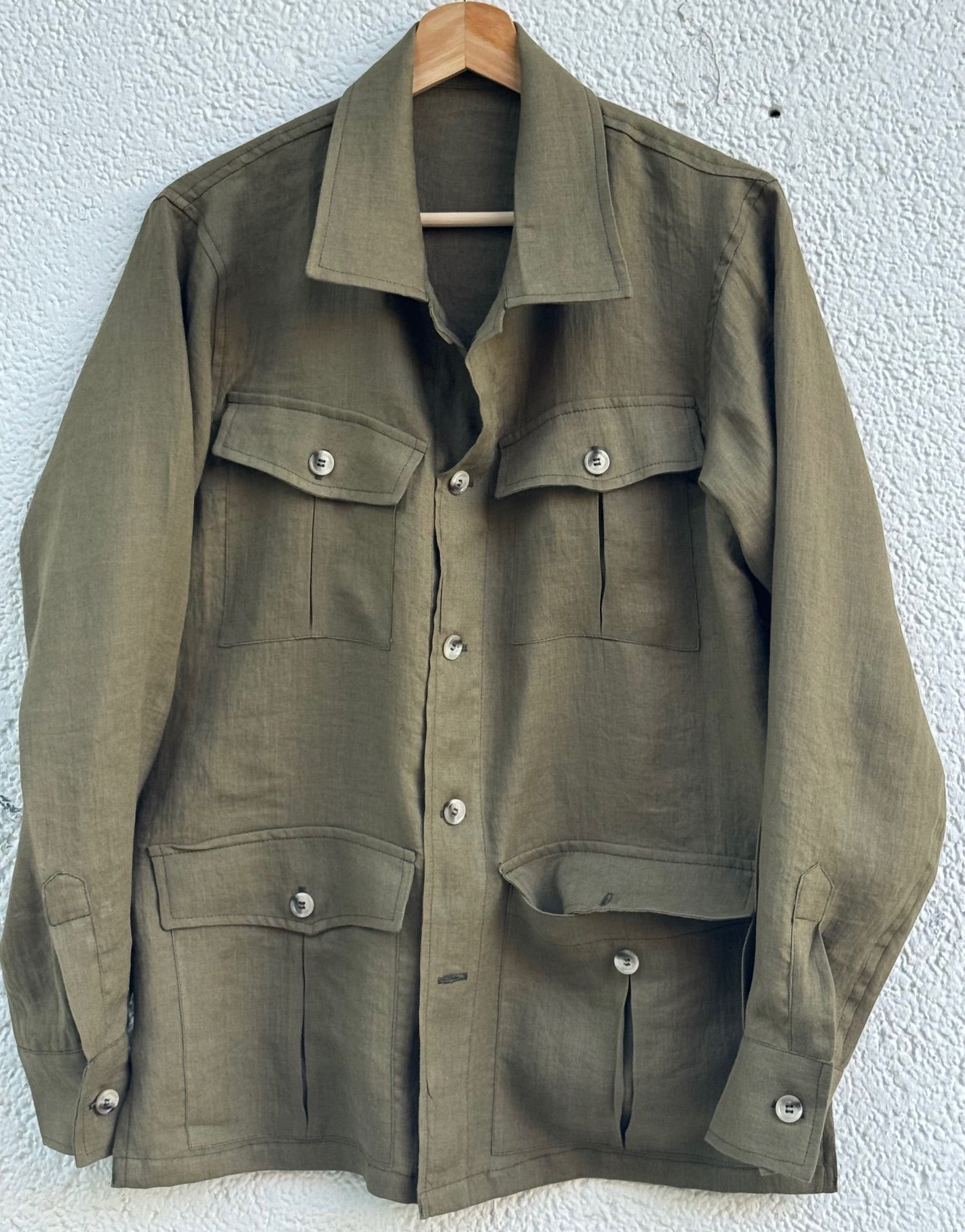 Mumbai Linen Olive Overshirt
