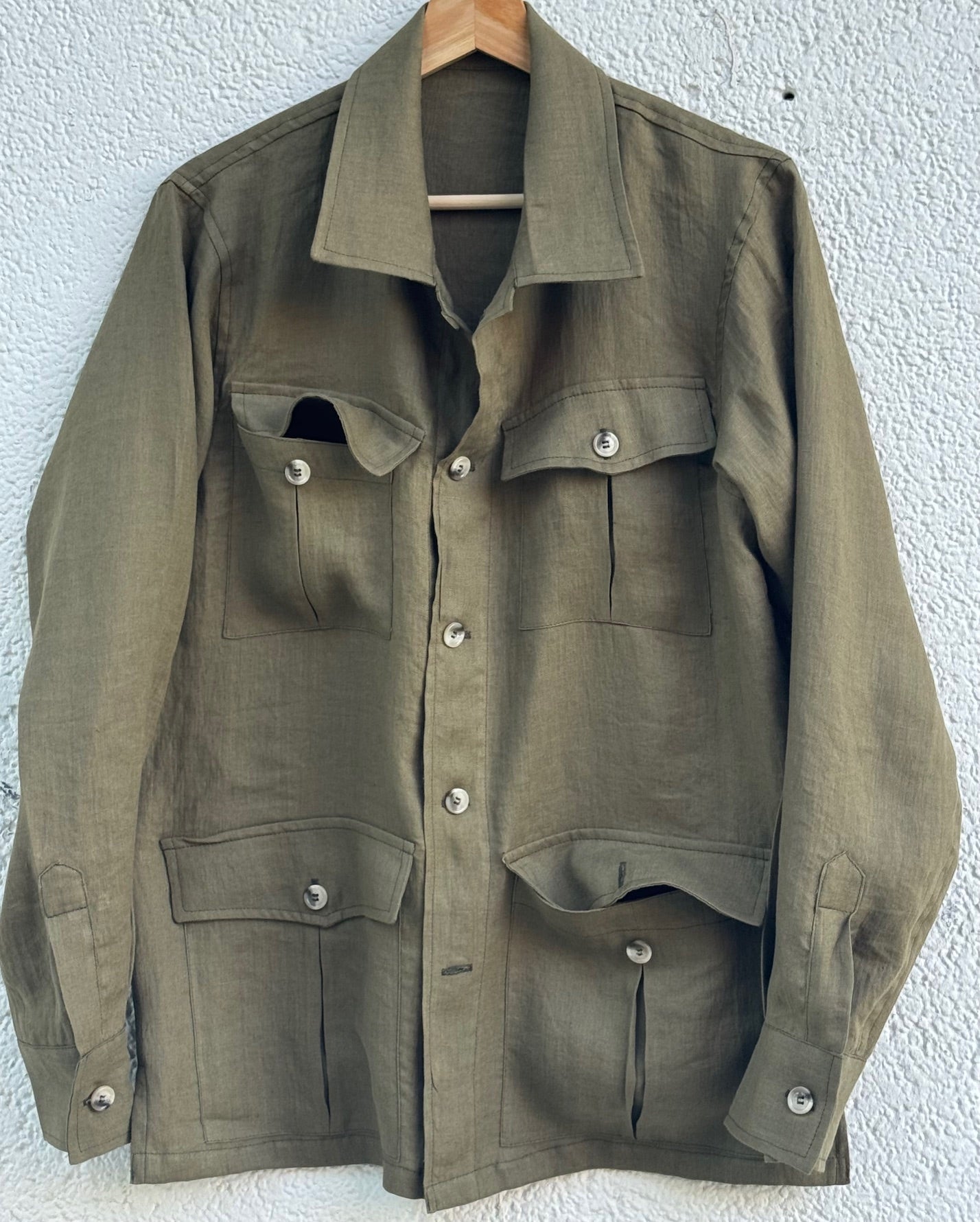 Mumbai Linen Olive Overshirt