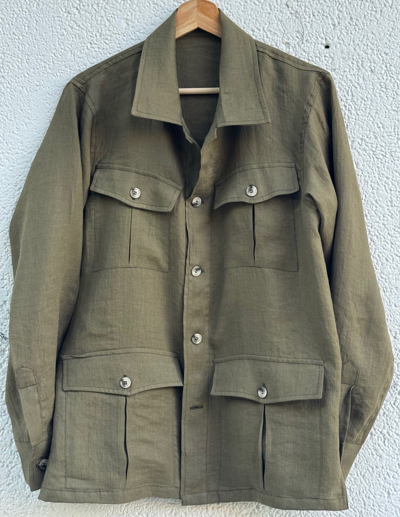 Mumbai Linen Olive Overshirt